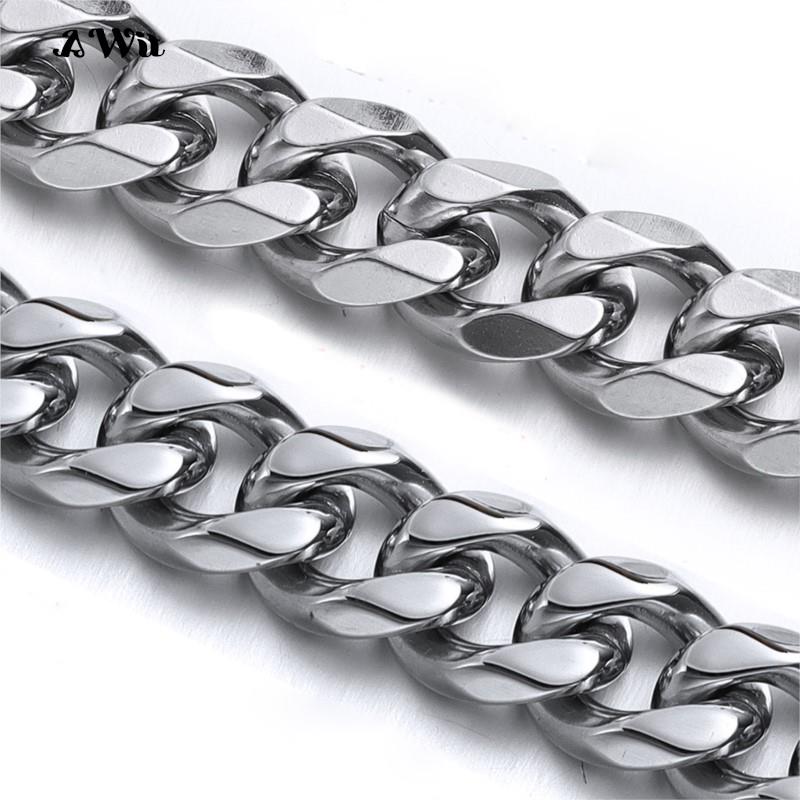 Cuban Link Chain 12Mm - Corrente cubana de aço inoxidável, colar