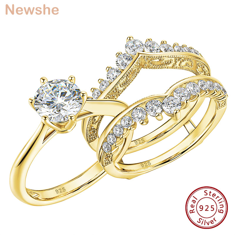 Moissanite Engagement Ring 1 Carat - Conjunto de Anéis de Noivado e