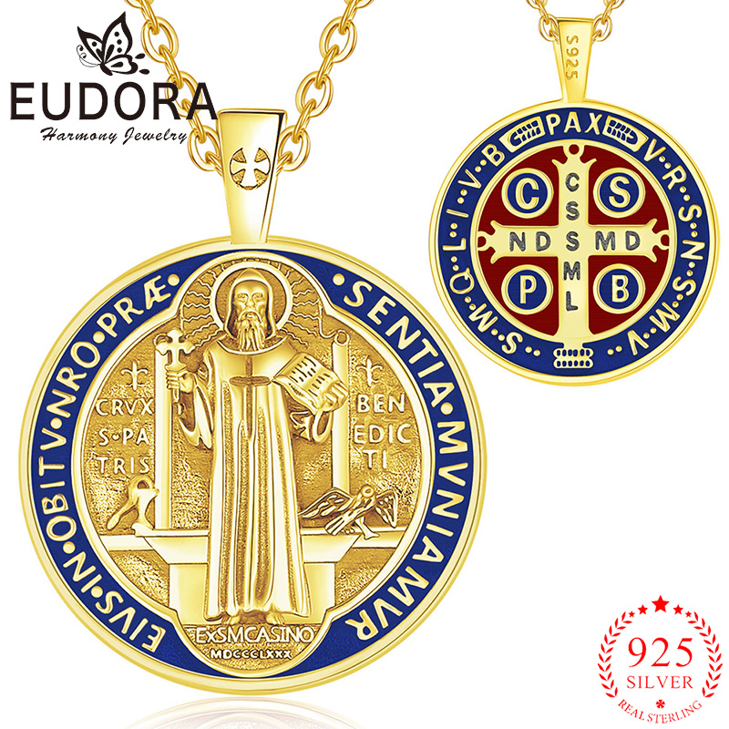 Cross Pendant Necklace Gold - Eudora 925 prata esterlina são bento