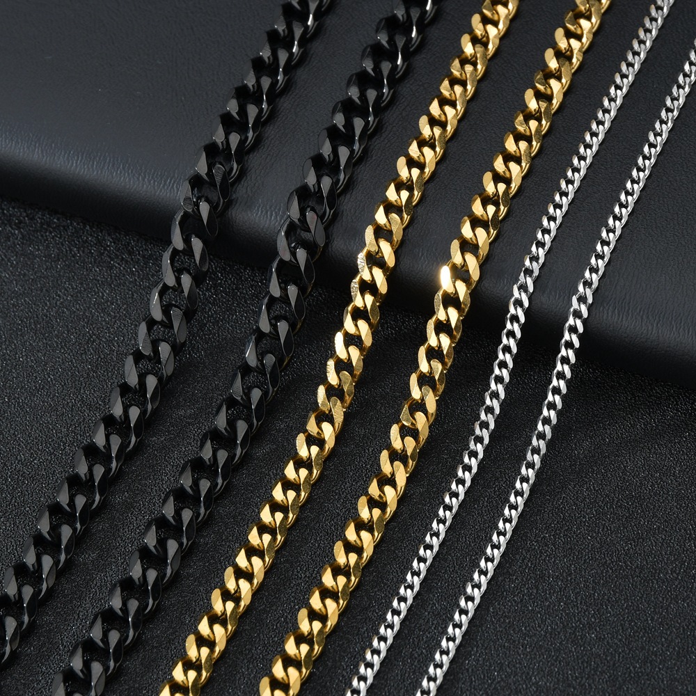 Cuban Link Chain 12Mm - 1 peça tamanho 3.6mm/5mm/7mm colar masculino