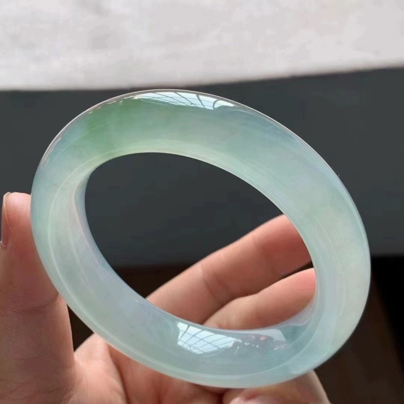 Bracelets - Pulseira de jadeite translúcido verde birmanês,