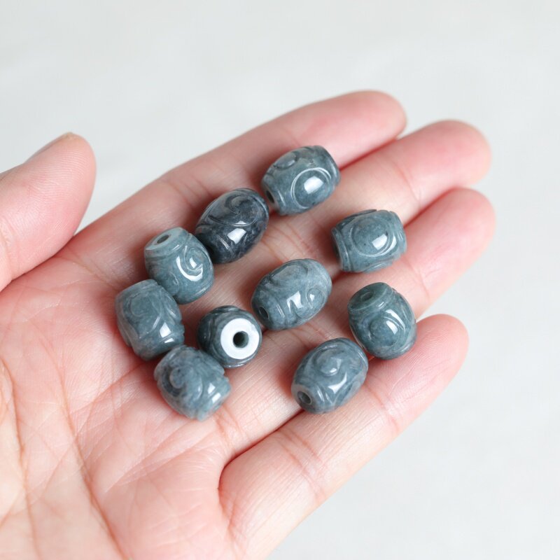 5 Peças de Contas de Jade Azul - Earrings avaliação e preço