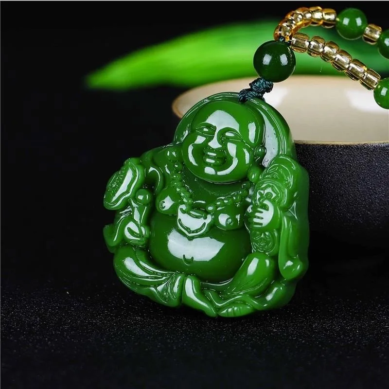 Jade Verde Chinês Maitreya Bud - Necklaces avaliação e preço