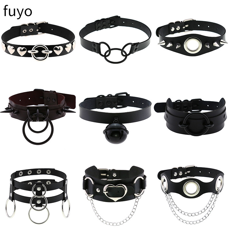 Punk sinos preto pico garganti - Goth Punk Spike Choker avaliação e preço