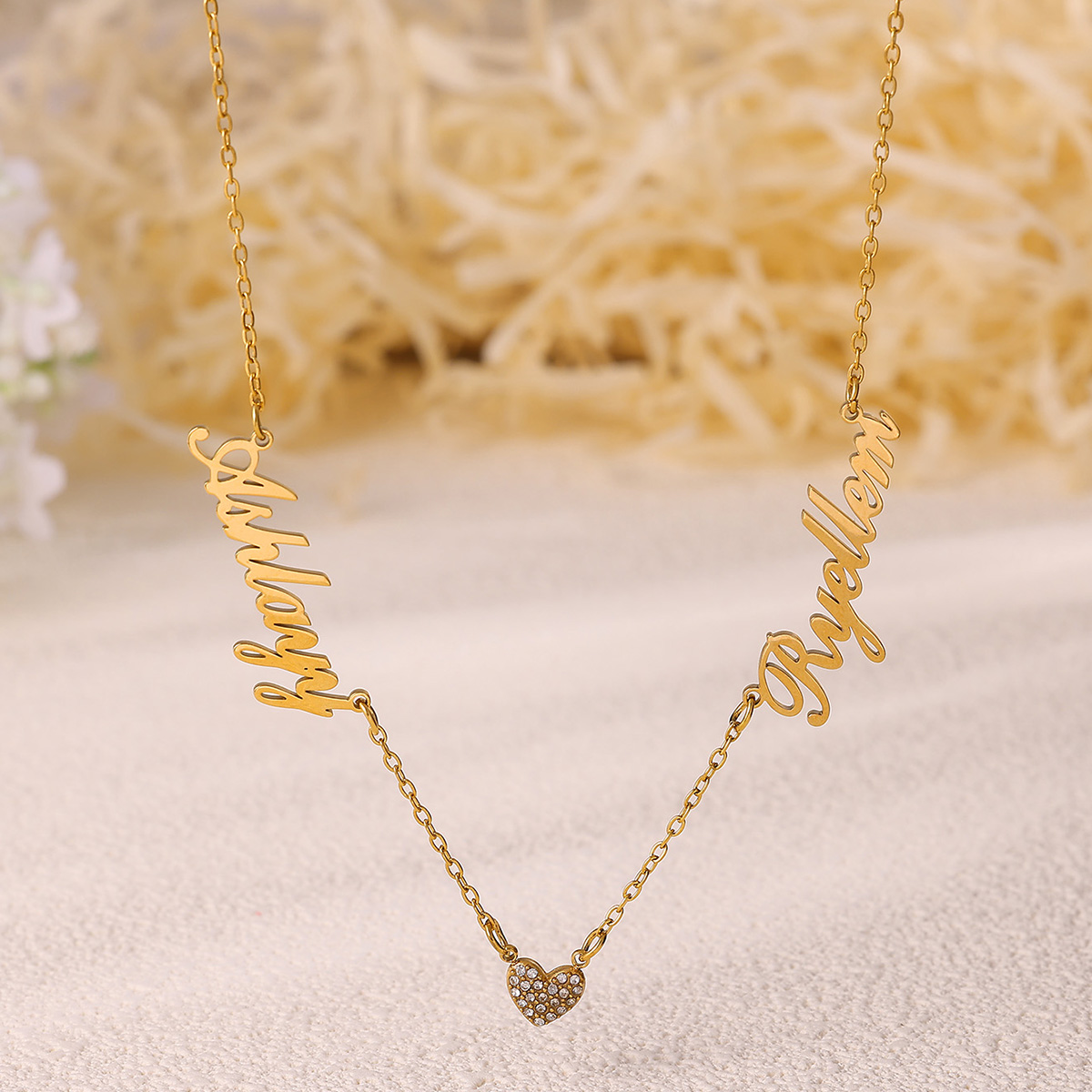 Colar personalizado com dois n - Custom Name Necklace Stainless Steel avaliação e preço
