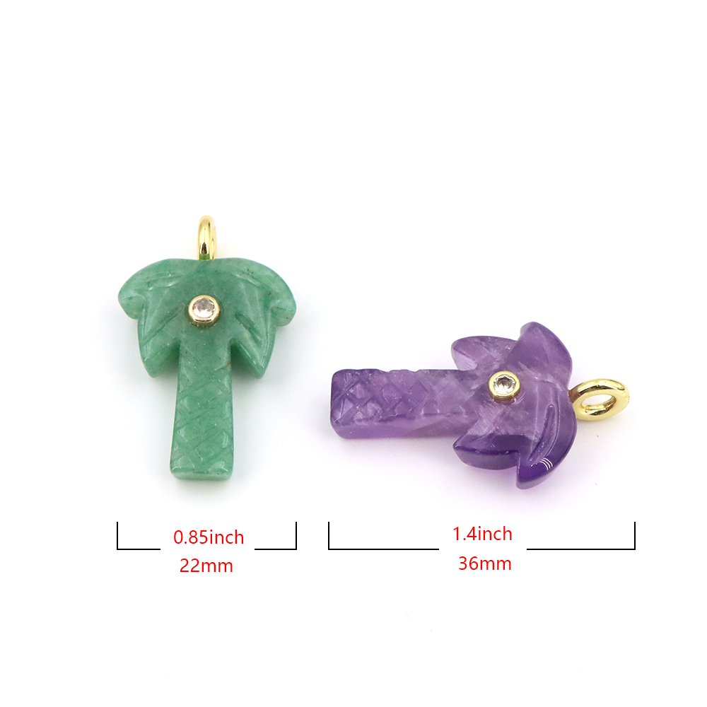 Pingente de Árvore de Coco em  - Crystal Pendant Necklace Natural Stone avaliação e preço