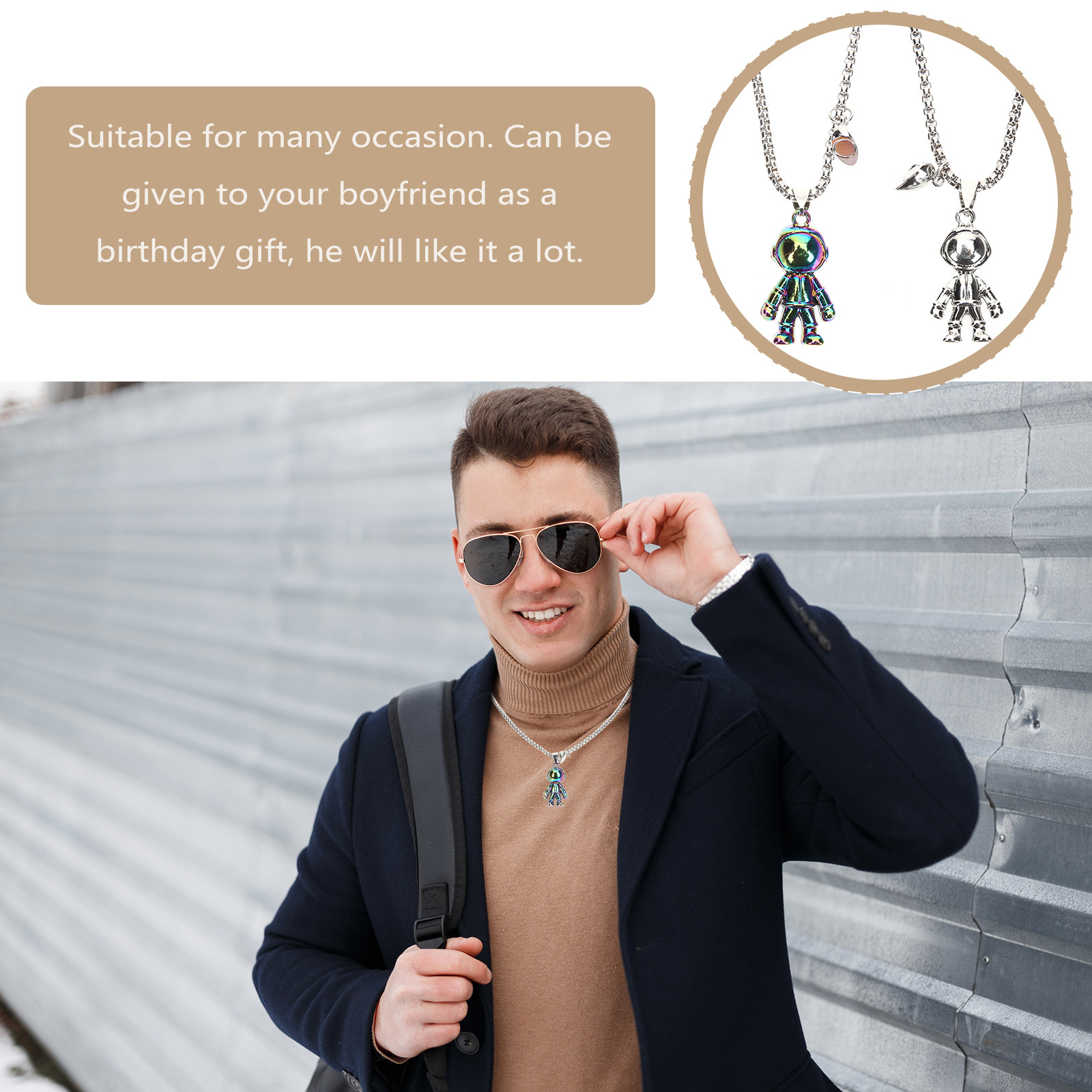 1 par de colares de casal comb - Magnetic Couple Matching Necklaces avaliação e preço