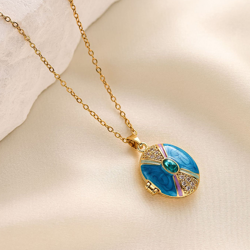 Anenjery 316l aço inoxidável q - Heart Locket Necklace Photo avaliação e preço
