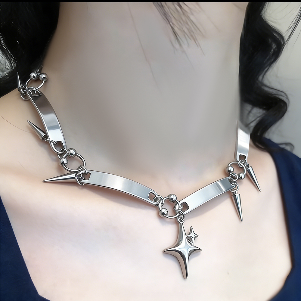 Colar Choker Y2K com Estrelas  - Goth Punk Spike Choker avaliação e preço
