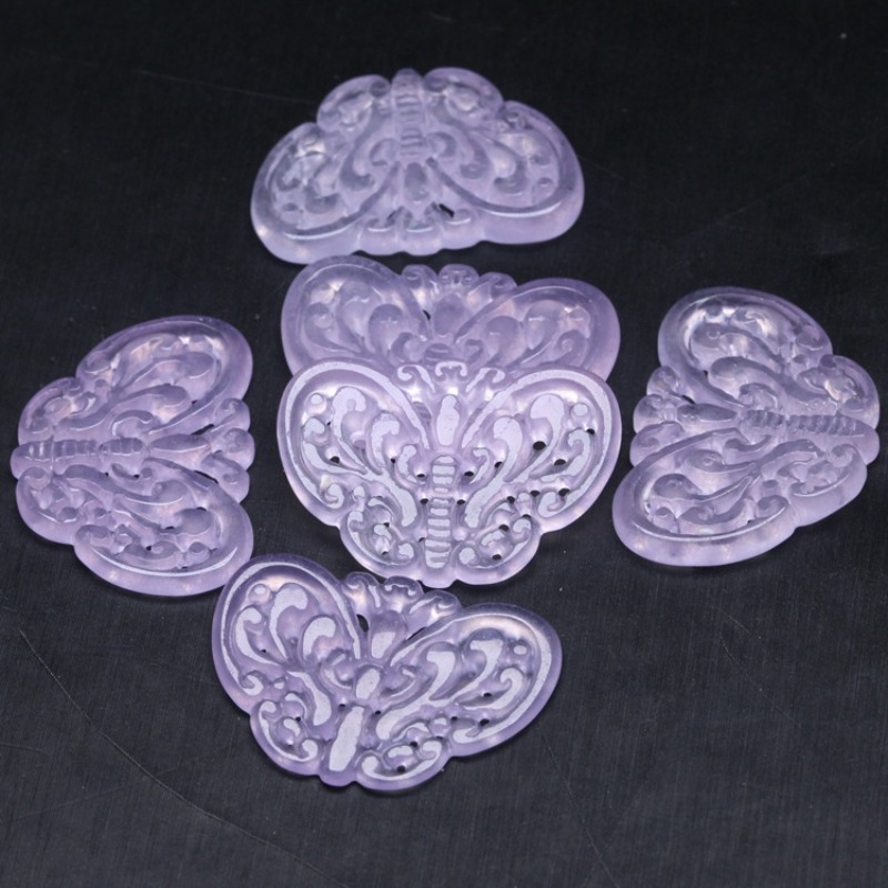 2pc natural roxo jade oco para - Necklaces avaliação e preço