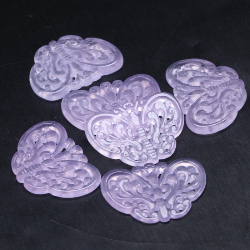 2pc natural roxo jade oco para - Necklaces avaliação e preço