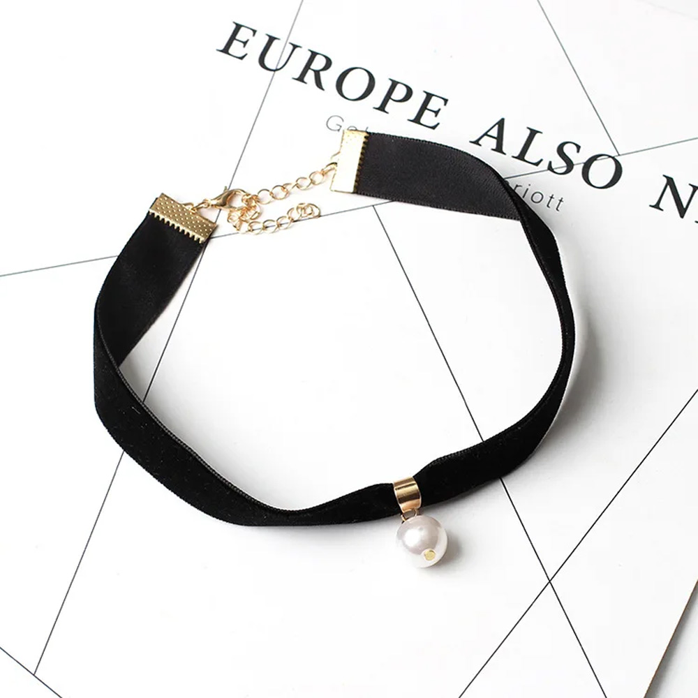 Colar Choker Vintage Simples c - Pearl Choker Necklace Vintage avaliação e preço