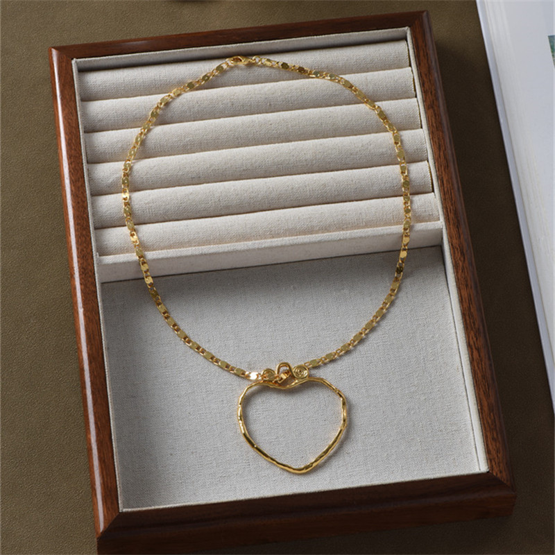 Europa américa grande coração  - Cross Pendant Necklace Gold avaliação e preço