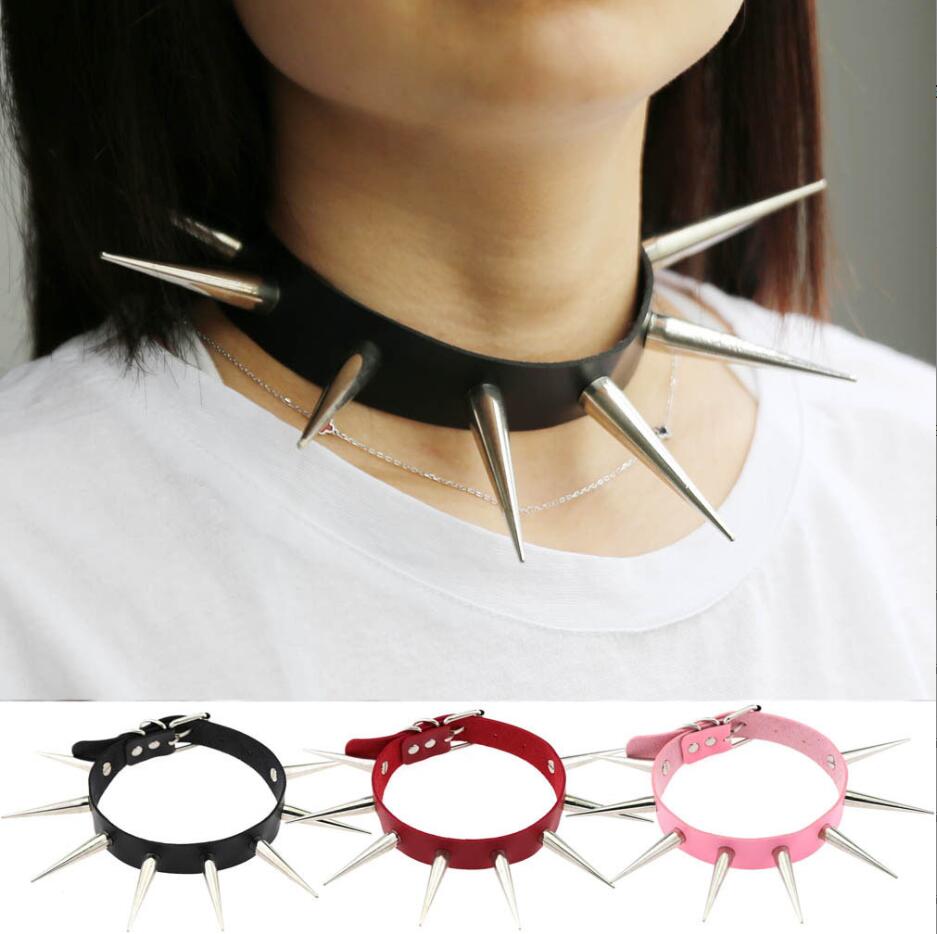 Emo pico gargantilha punk cola - Goth Punk Spike Choker avaliação e preço