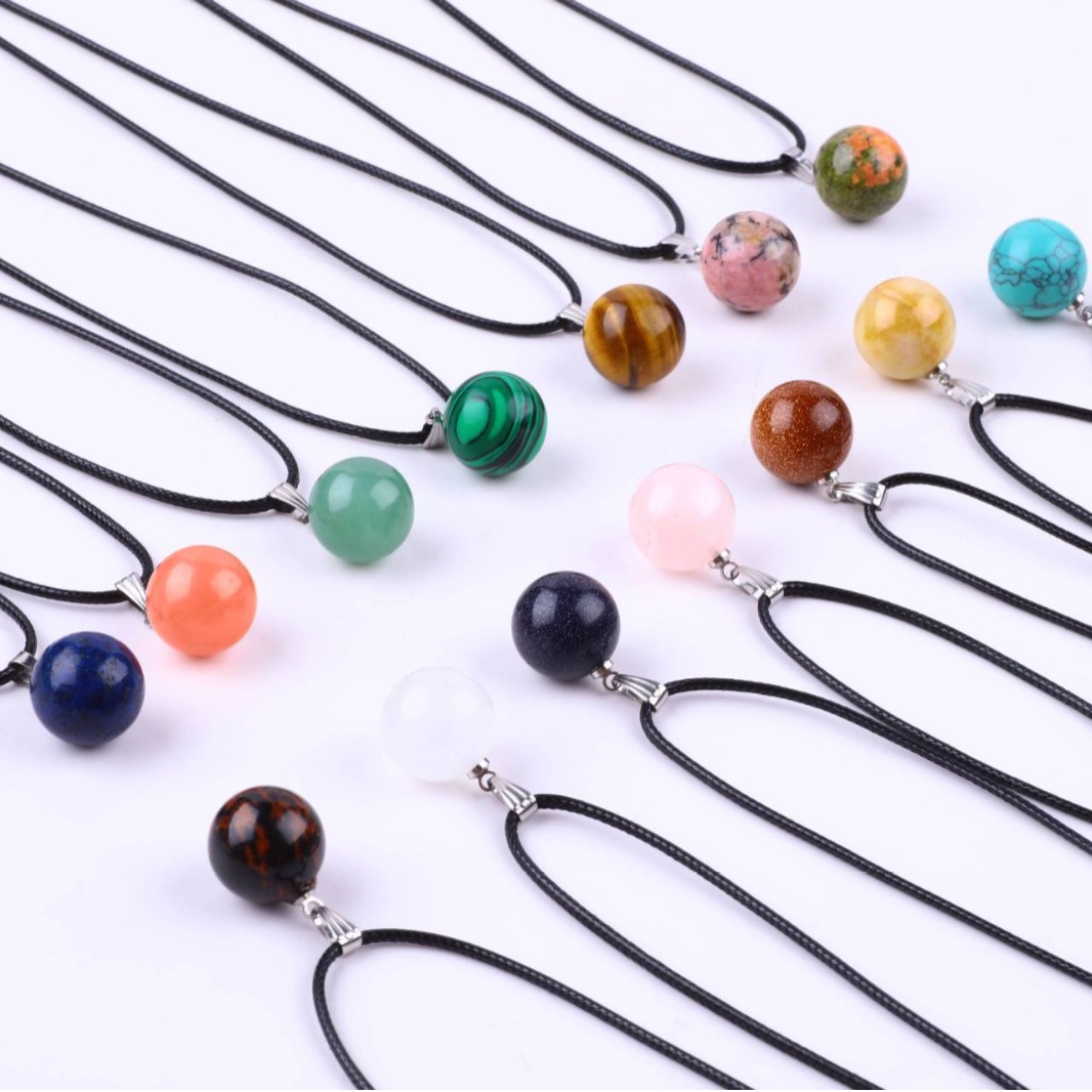 20 pçs/saco 14mm pedra natural - Crystal Pendant Necklace Natural Stone avaliação e preço