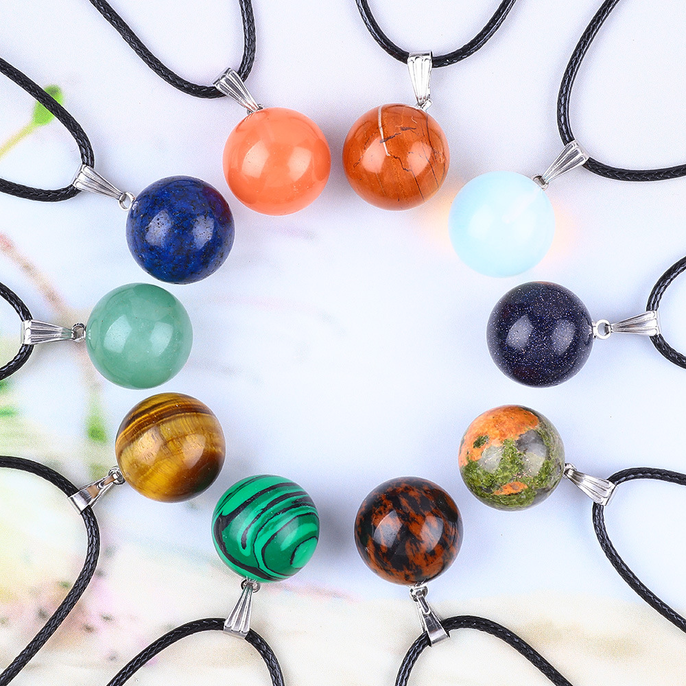 20 pçs/saco 14mm pedra natural - Crystal Pendant Necklace Natural Stone avaliação e preço