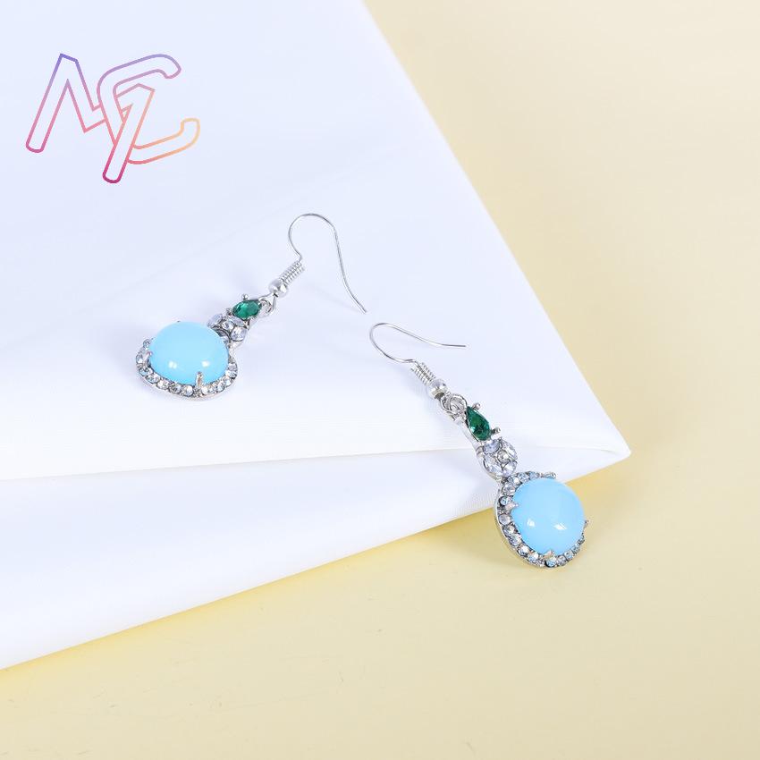 Azul natural jade brincos vint - Earrings avaliação e preço