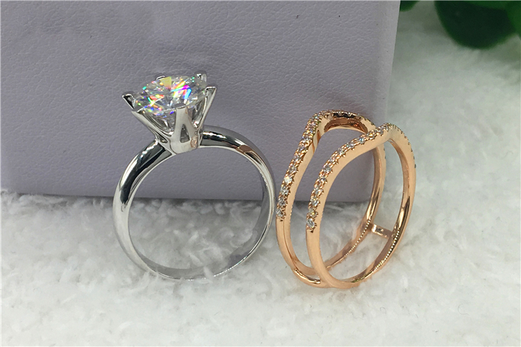 Personalizado sólido 18k au750 - Moissanite Engagement Ring 1 Carat avaliação e preço