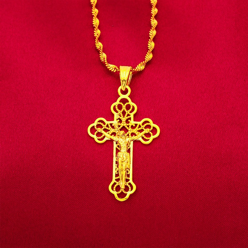 Colar de cruz clássico em ouro - Cross Pendant Necklace Gold avaliação e preço