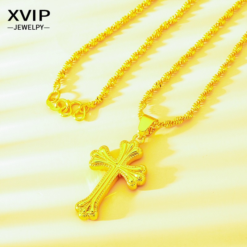 Colar de cruz clássico em ouro - Cross Pendant Necklace Gold avaliação e preço