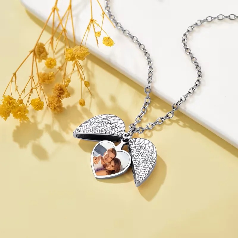 Foto personalizada coração med - Heart Locket Necklace Photo avaliação e preço