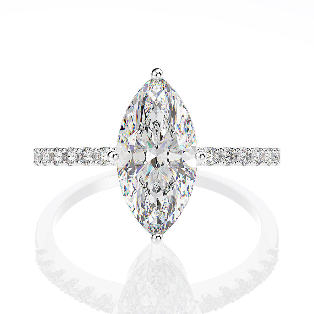Marquise Moissanite Anéis de C - Moissanite Engagement Ring 1 Carat avaliação e preço
